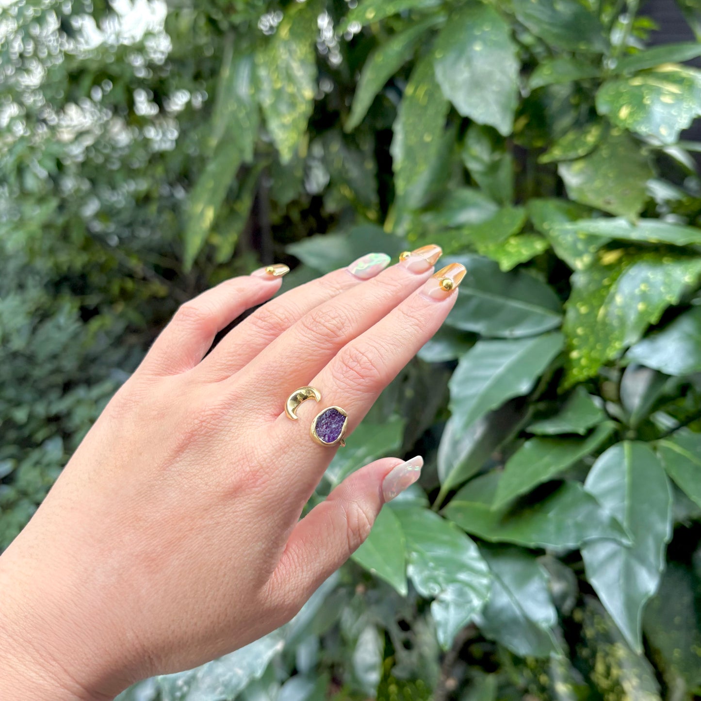 Brass Moon × Stone ring