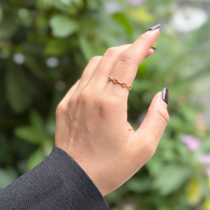 Brass Heart plain ring 16