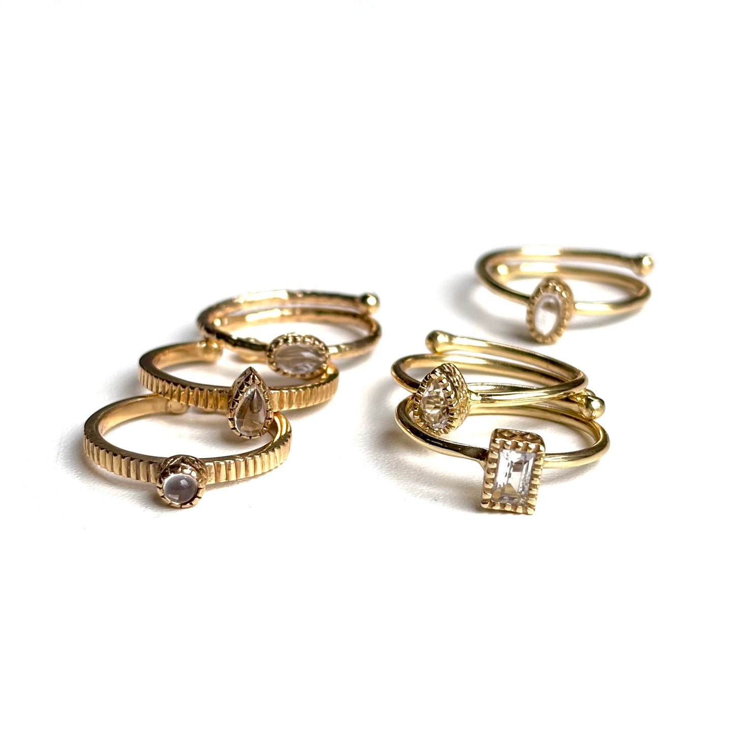 Brass petit ring 〈Crystal〉