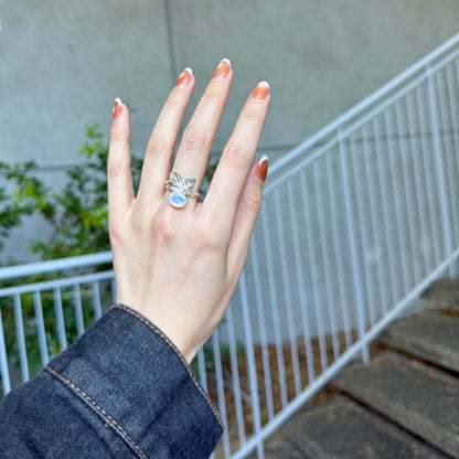 Feather × Stone Rolling ring