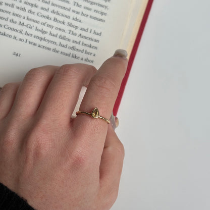 Brass petit ring〈Citrine〉