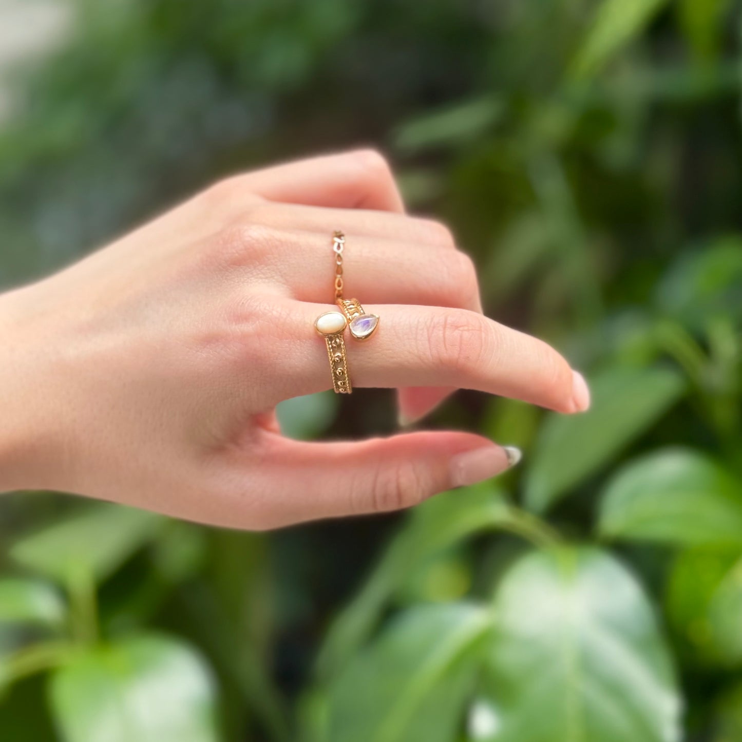 Brass 2stone ring 13
