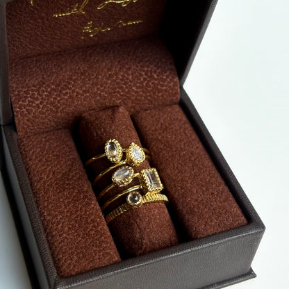Brass petit ring 〈Crystal〉