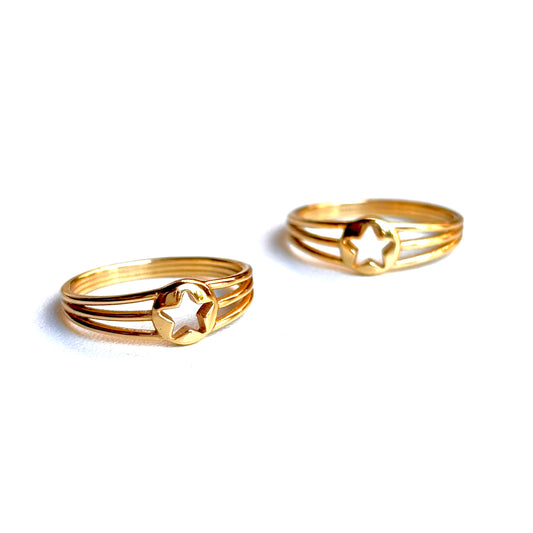 Brass star plain ring 7