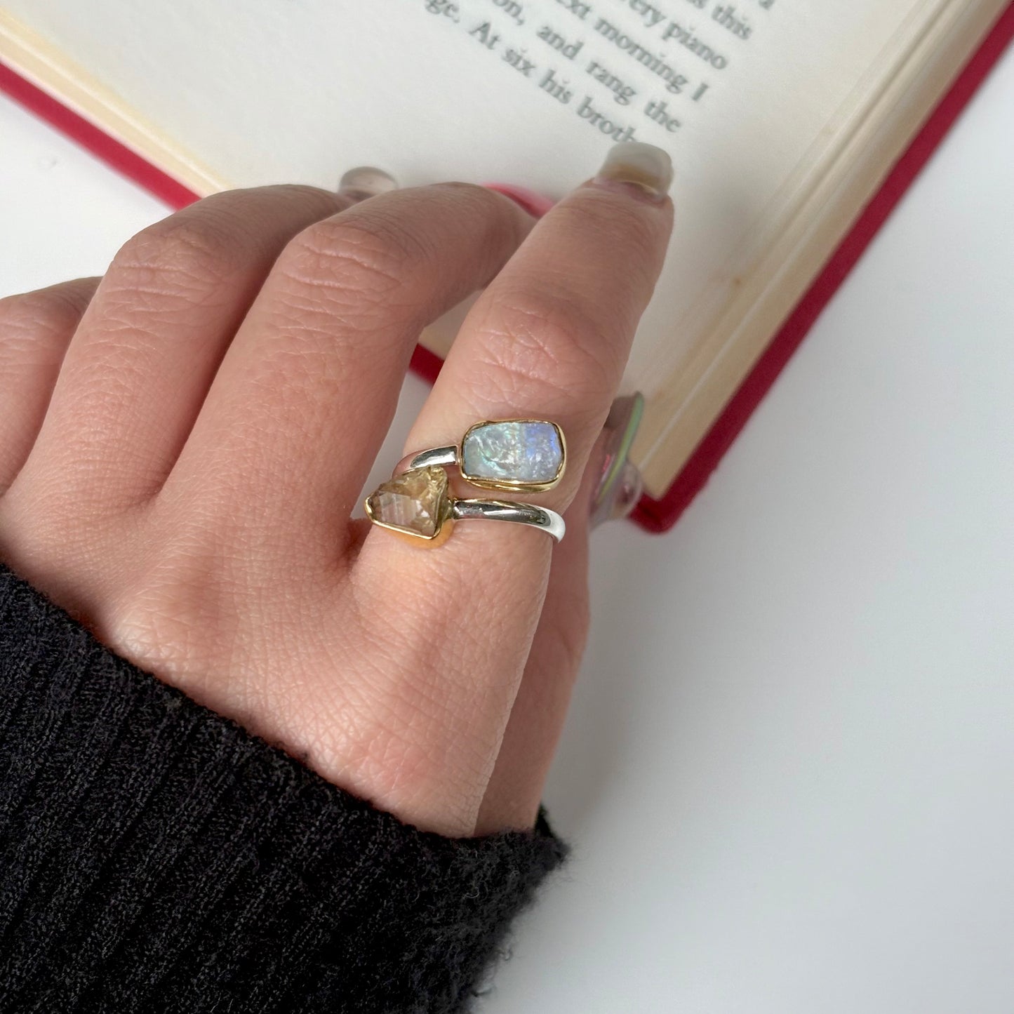 Roughcut 2stone ring 27