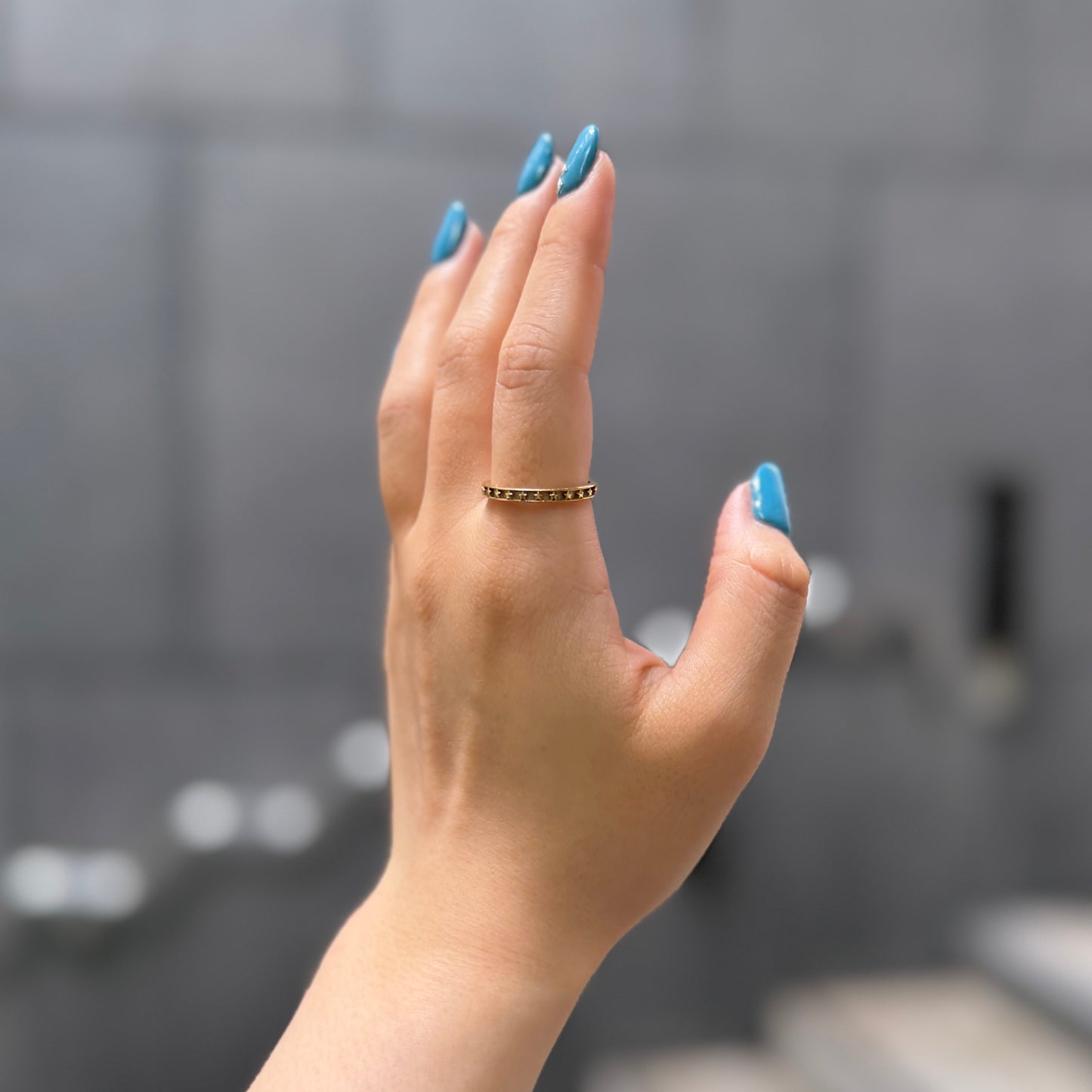 Brass star plain ring 14