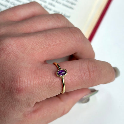 Brass petit ring〈Amethyst〉