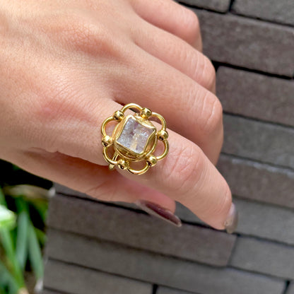 Brass flower design ring
