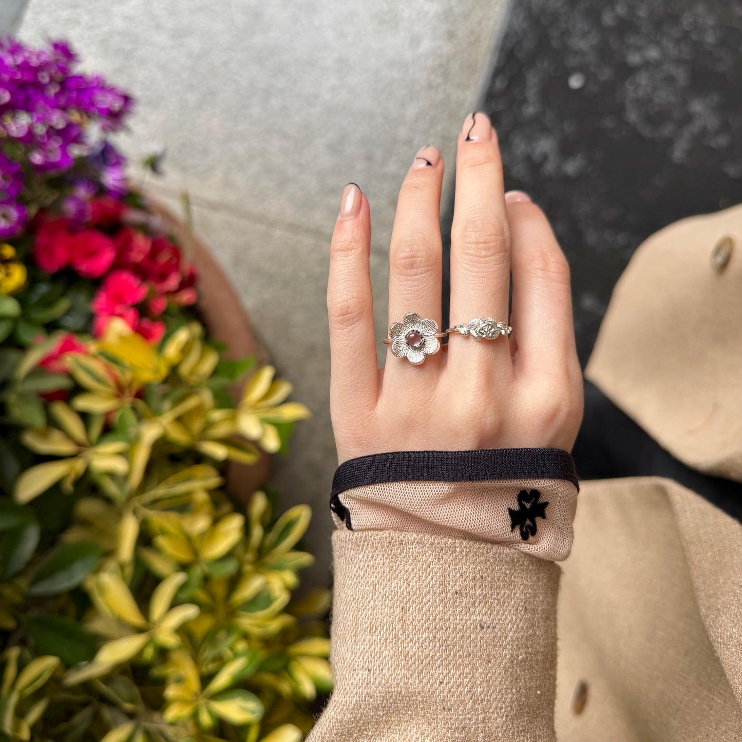 Flower design ring 7