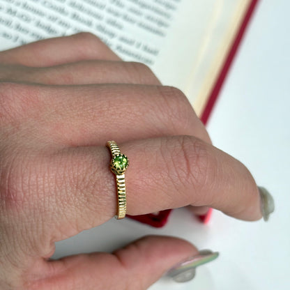Brass petit ring〈Peridot〉