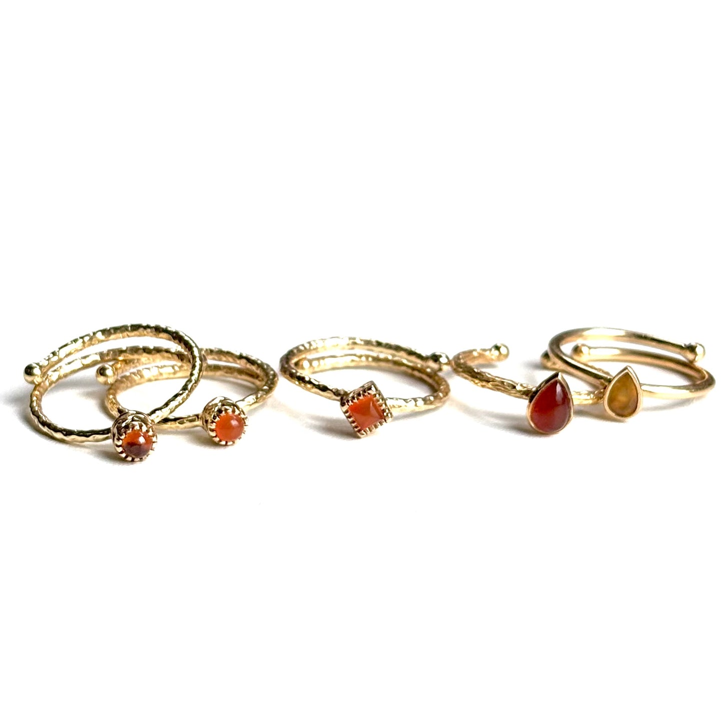 Brass petit ring〈Carnelian〉