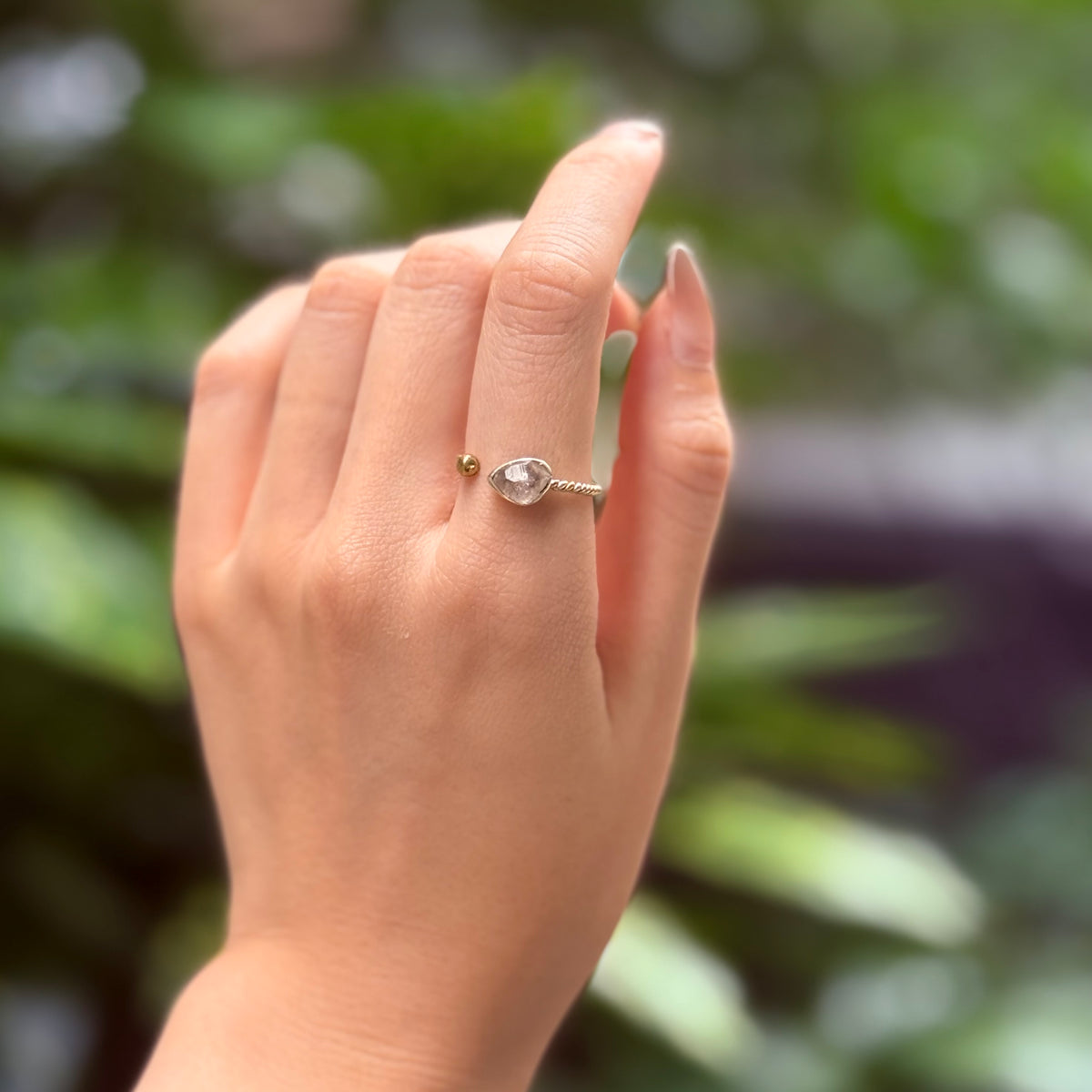 Herkimer diamond ring 12