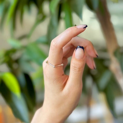 Silver925×Brass plain ring 〈Pentagon〉