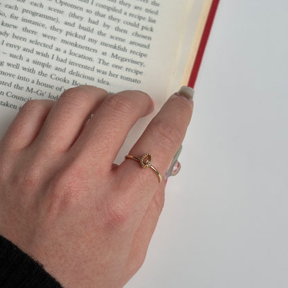 Brass petit ring〈Citrine〉