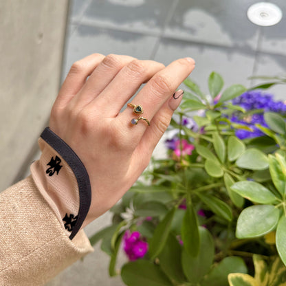 Brass 2stone ring 7