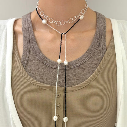Pearl×Stone necklace 4