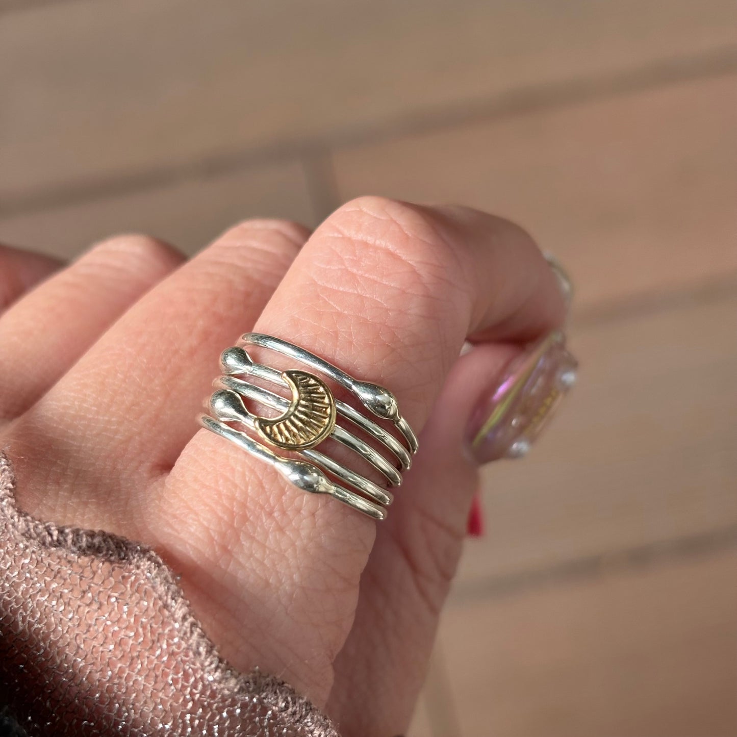 Stacking plain ring 〈Moon〉