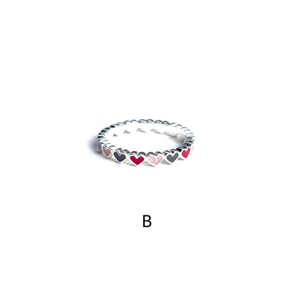 Heart enamel ring 7