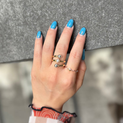 Silver925×Brass design ring 19
