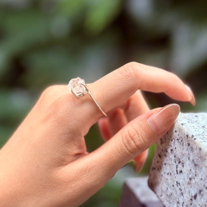 Herkimer diamond ring & ear cuff