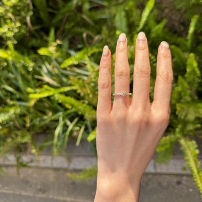 Flower plain ring 9
