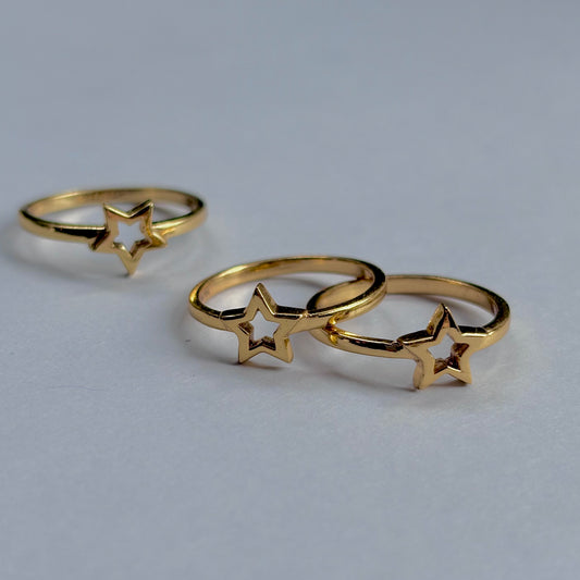 Brass star plain ring 6