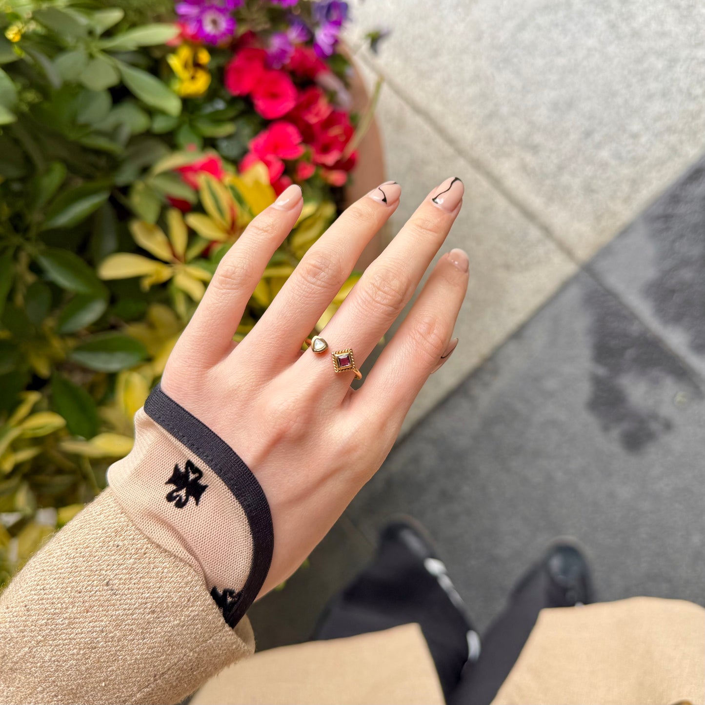 Brass 2stone ring 8