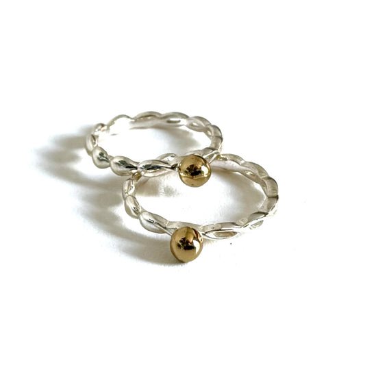 Silver925×Brass plain ring 〈Ball〉13