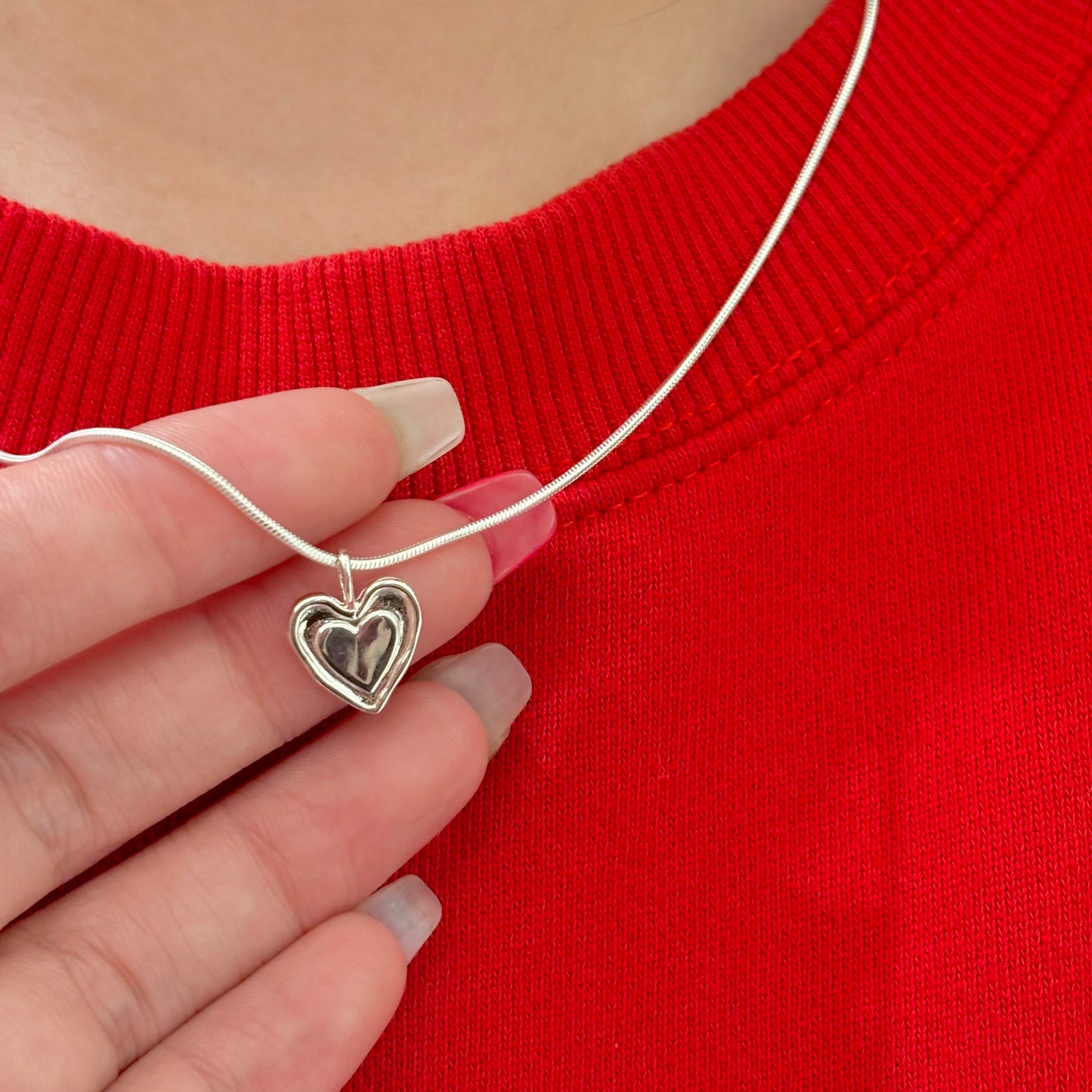 Silver925 plain charm 〈Heart〉