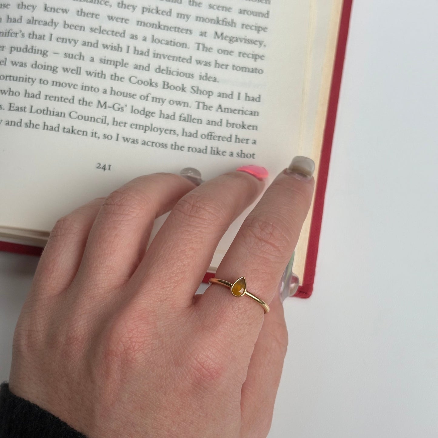 Brass petit ring〈Carnelian〉