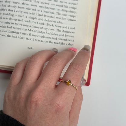 Brass petit ring〈Carnelian〉