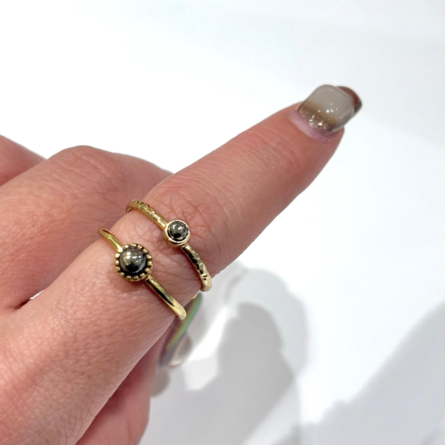 Brass petit ring〈Pyrite〉