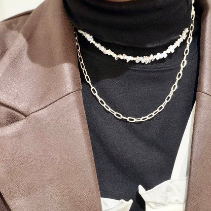 Pearl × Stone necklace 2