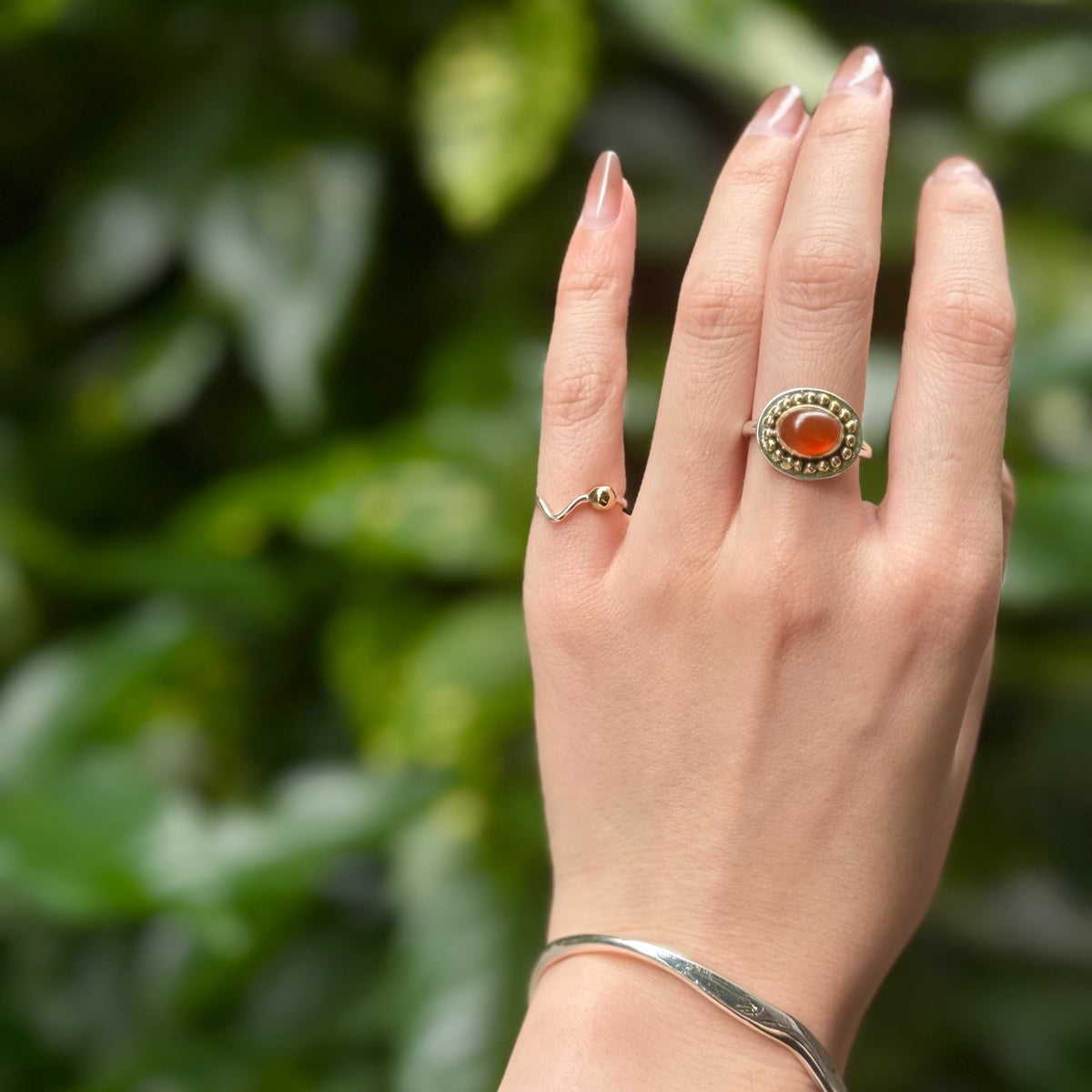 Silver925×brass plain ring 17