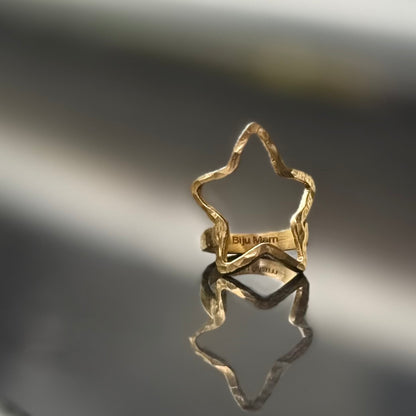 Brass star plain ring 15