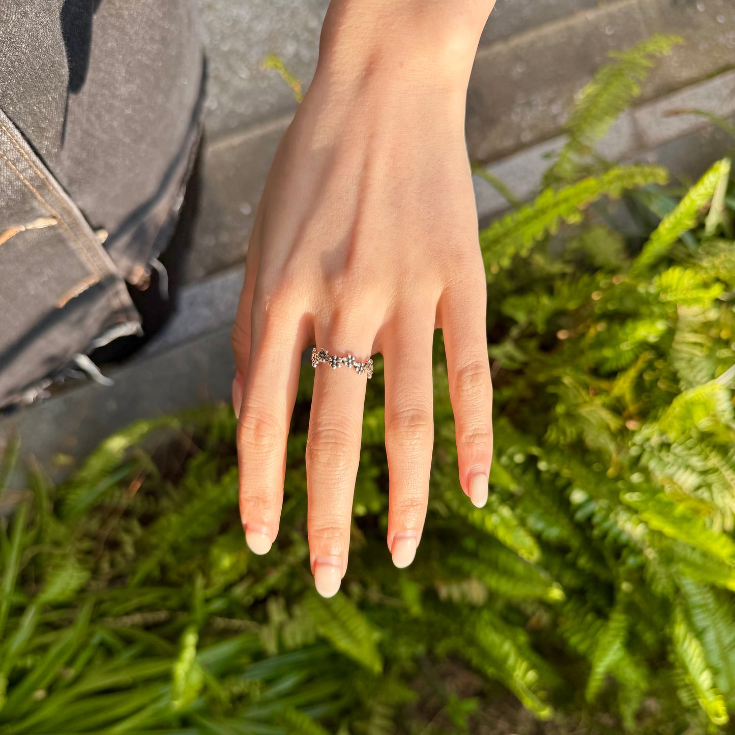 Flower plain ring 10
