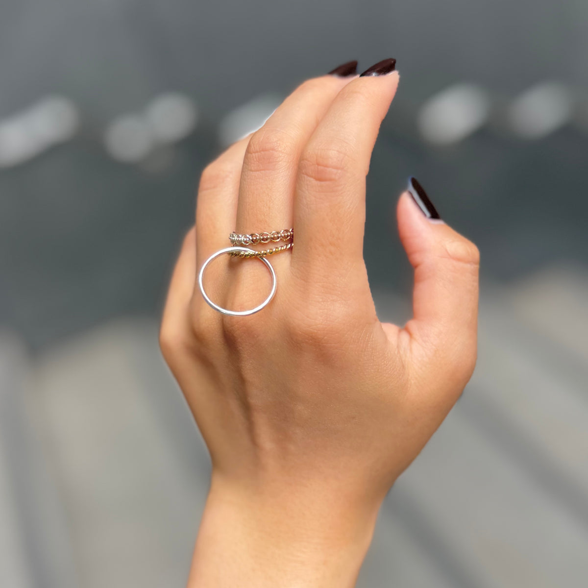 Silver925×brass stacking ring