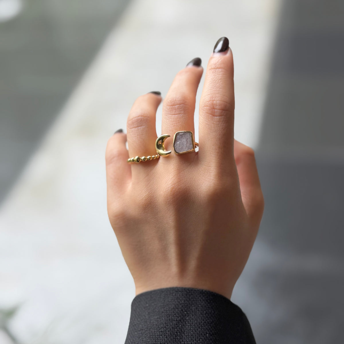 Brass Moon design ring