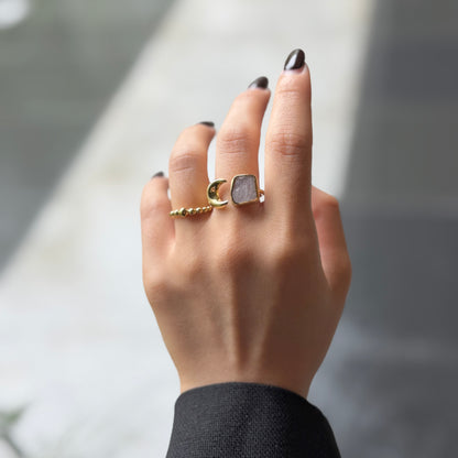 Brass Moon design ring