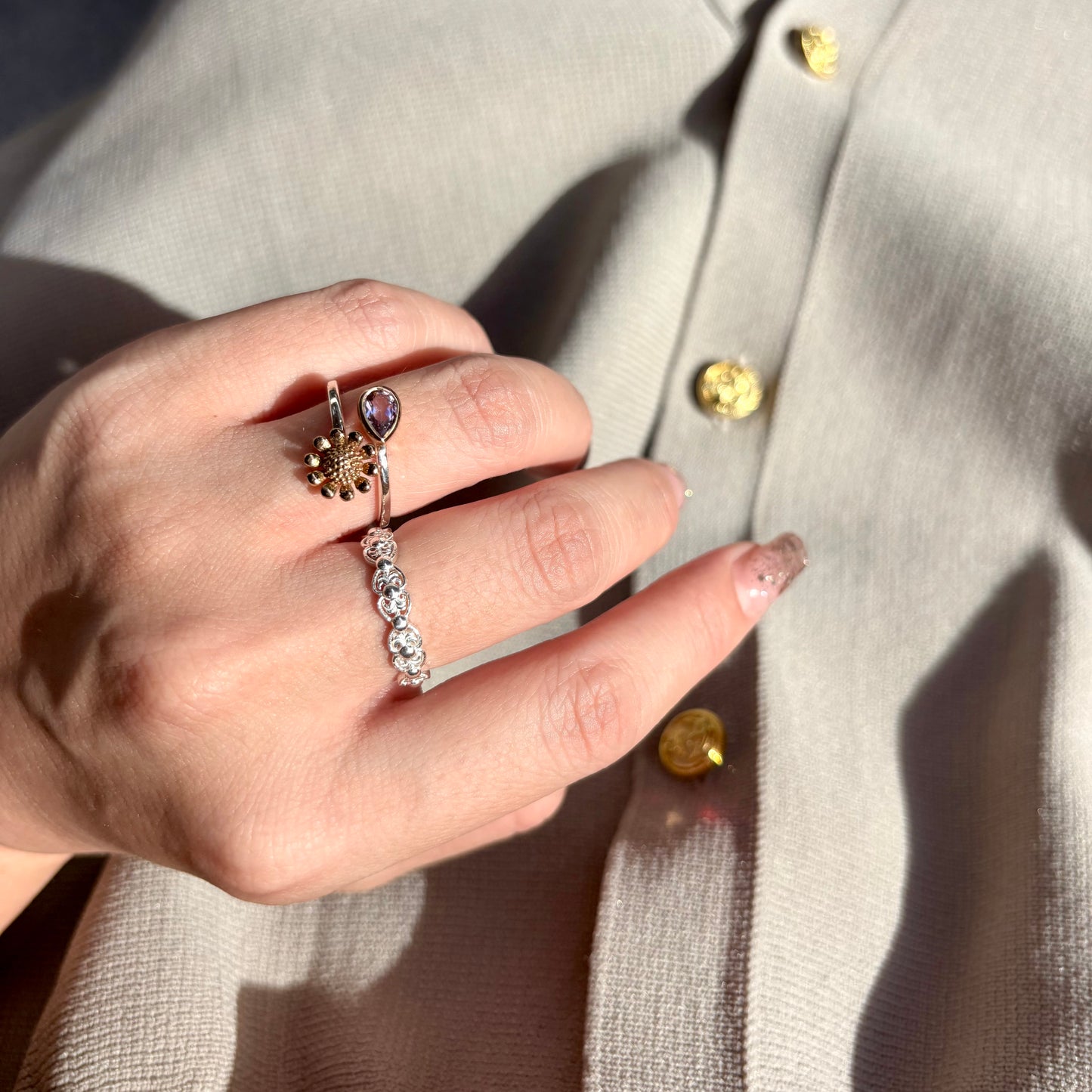 Flower design ring 21