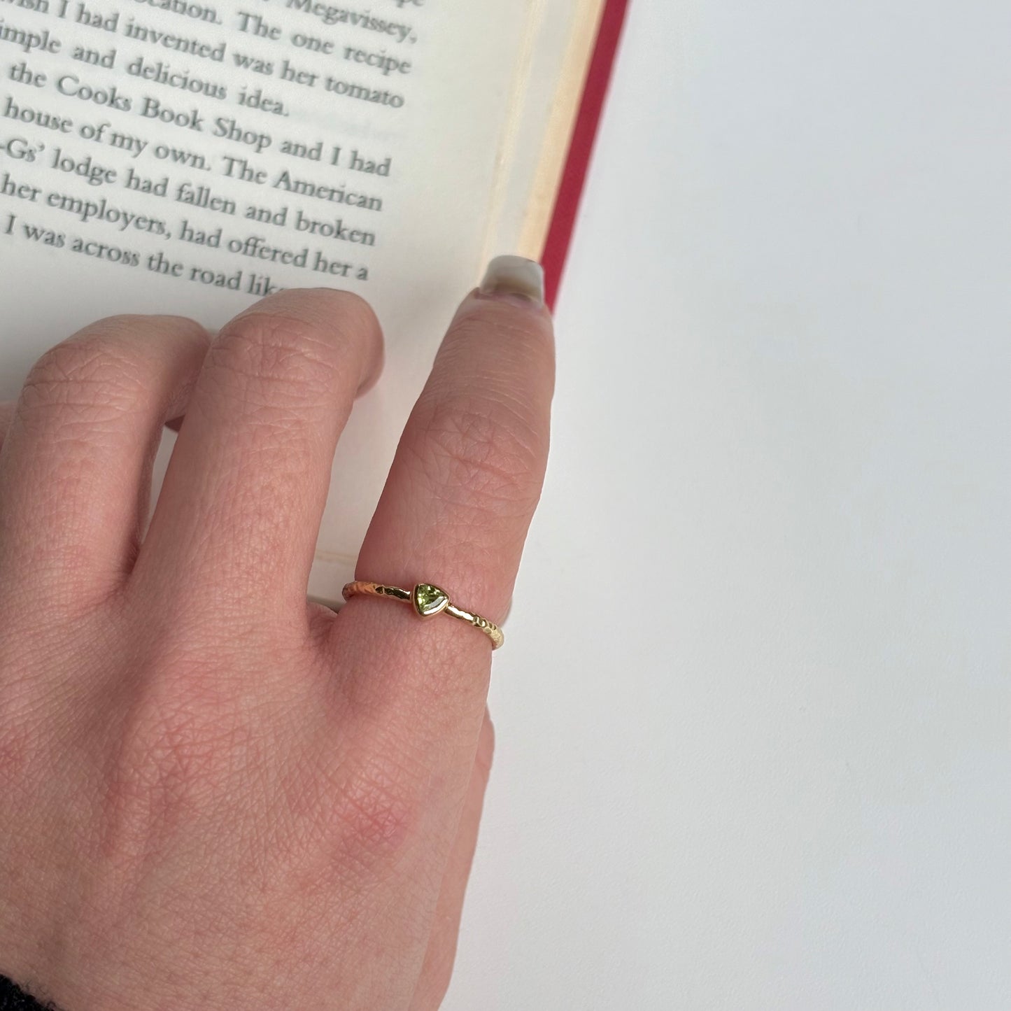 Brass petit ring〈Peridot〉