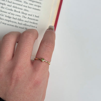 Brass petit ring〈Peridot〉
