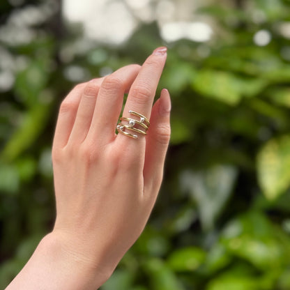 Silver925×brass plain ring 11
