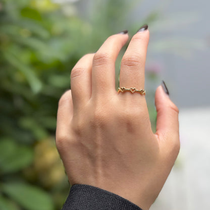 Brass Heart plain ring 16