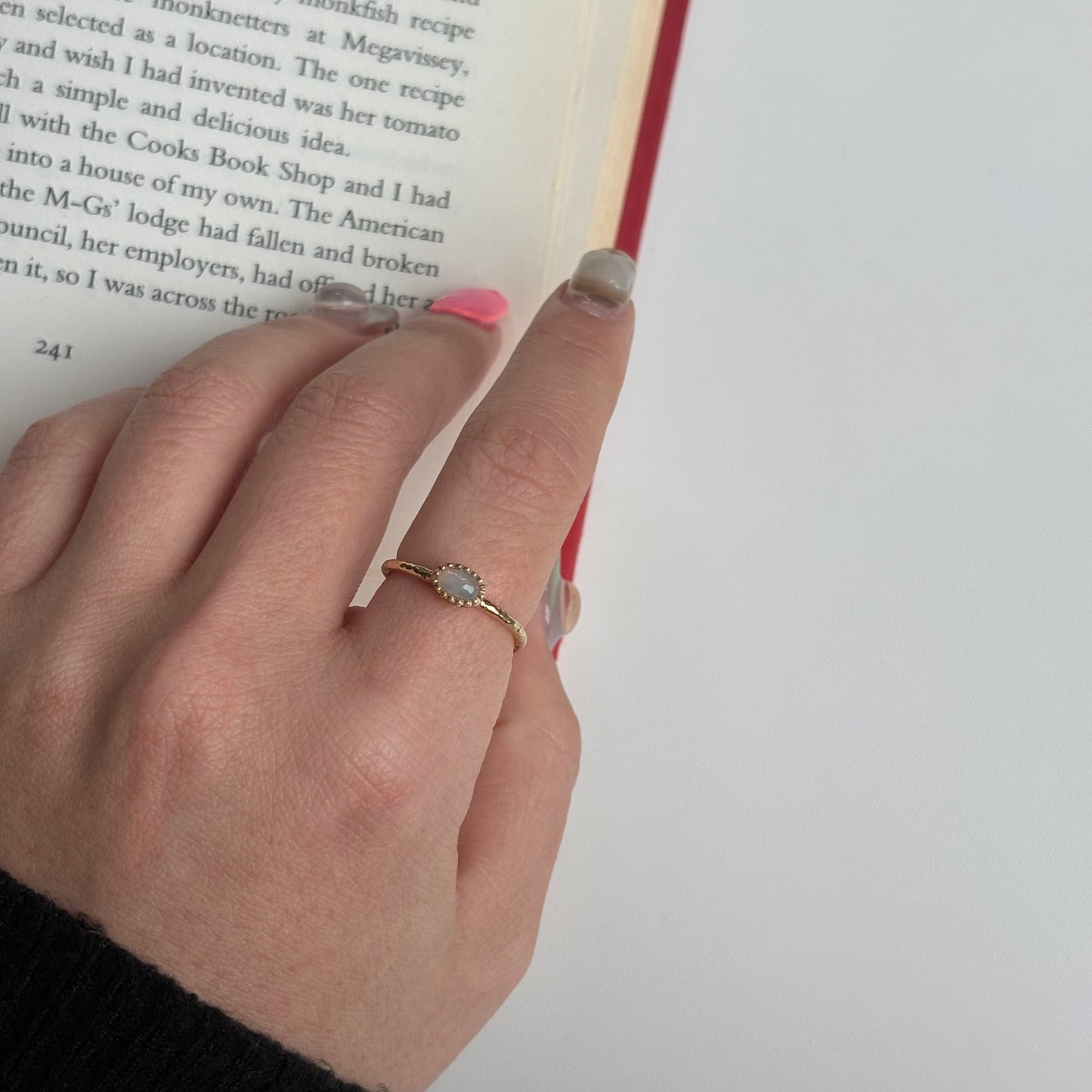 Brass petit ring〈Opal〉