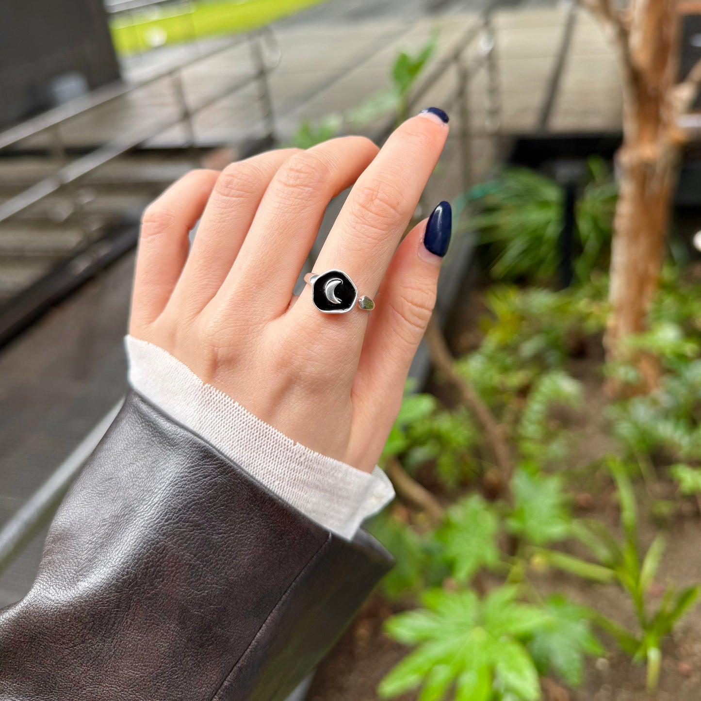Enamel design ring〈Moon〉