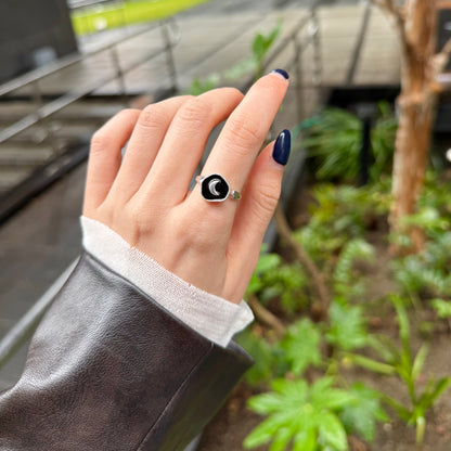 Enamel design ring〈Moon〉