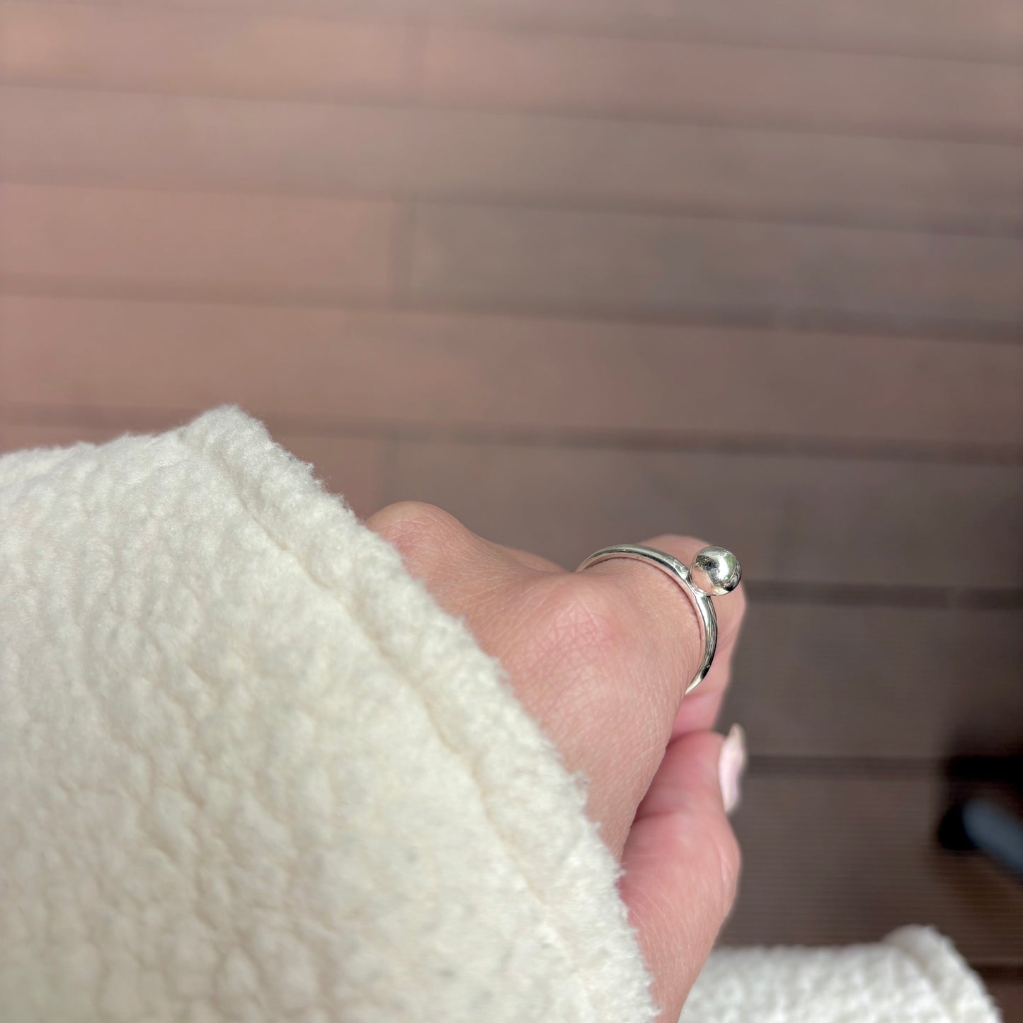 Silver925 plain ring〈Ball〉1