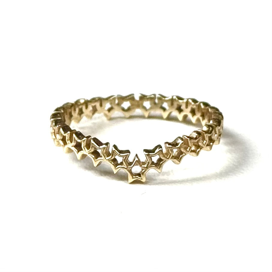 Brass star plain ring 13