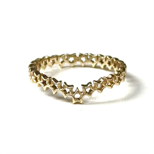 Brass star plain ring 13